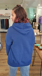 Shop Snap Front Fleece Hoodie – Light Navy- at Ruby Joy Boutique, a Women's Clothing Store in Pickerington, Ohio