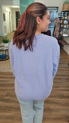 Shop Solid Corded Crew - Periwinkle-Sweatshirt at Ruby Joy Boutique, a Women's Clothing Store in Pickerington, Ohio