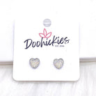 Shop Sparkle Heart Stud Earrings-White at Ruby Joy Boutique, a Women's Clothing Store in Pickerington, Ohio