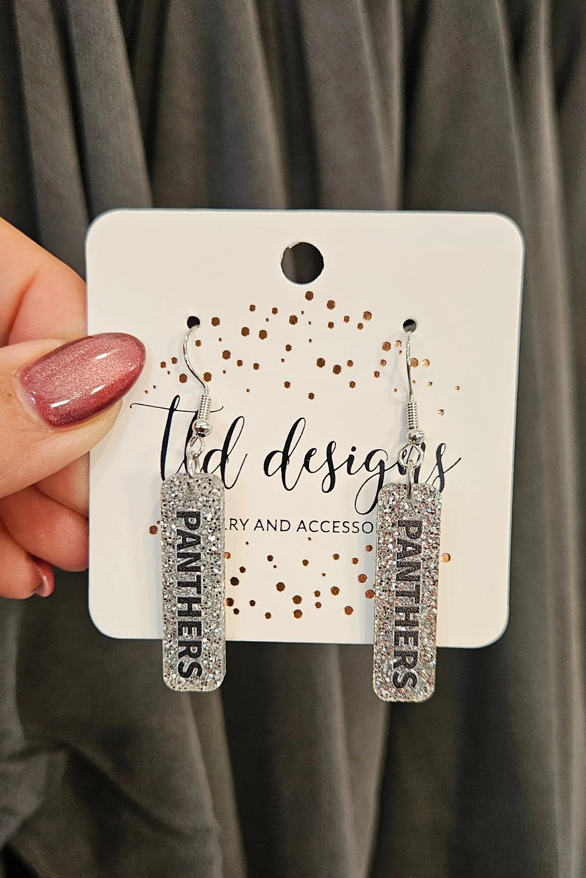 Shop Spirit Dangle Earrings - Panthers- at Ruby Joy Boutique, a Women's Clothing Store in Pickerington, Ohio