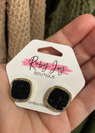 Shop Square Druzy Stud Earrings-Earrings at Ruby Joy Boutique, a Women's Clothing Store in Pickerington, Ohio