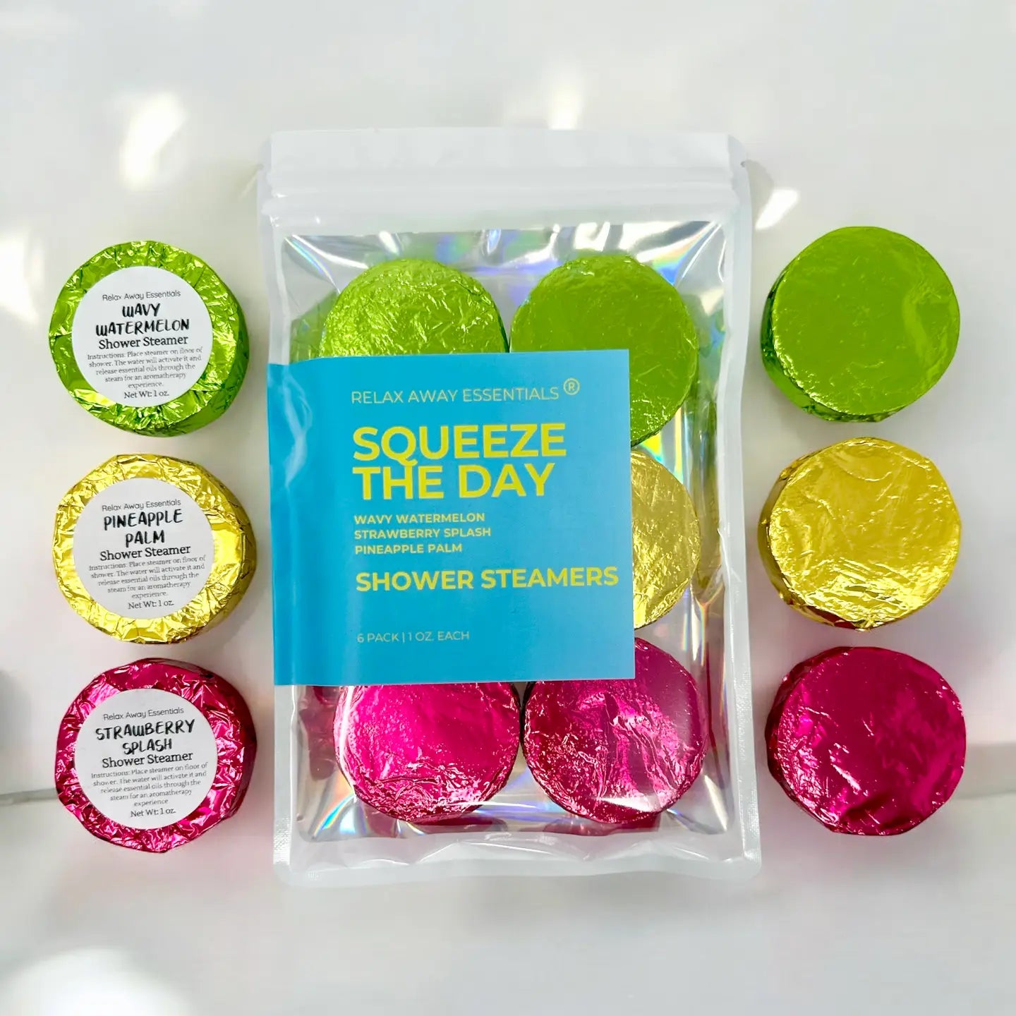 Shop Squeeze The Day Shower Steamers 6 Pack - Made in USA- at Ruby Joy Boutique, a Women's Clothing Store in Pickerington, Ohio