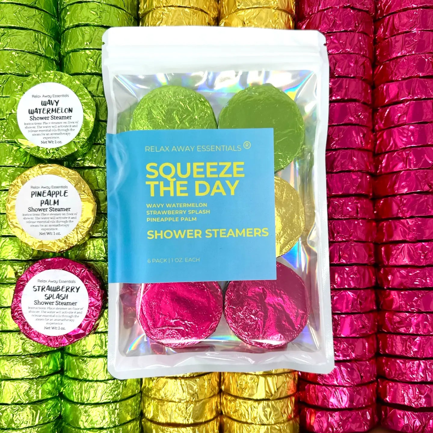 Shop Squeeze The Day Shower Steamers 6 Pack - Made in USA- at Ruby Joy Boutique, a Women's Clothing Store in Pickerington, Ohio