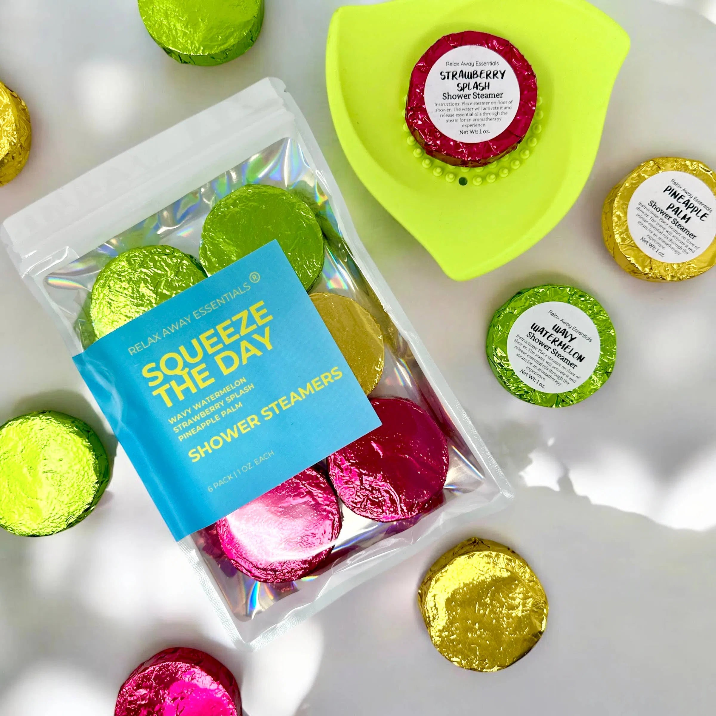 Shop Squeeze the Day Shower Steamers 6 Pack - Made in USA- at Ruby Joy Boutique, a Women's Clothing Store in Pickerington, Ohio