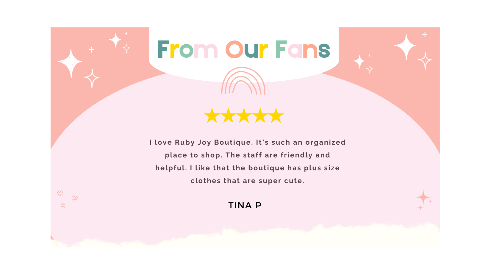 Ruby Joy Boutique Testimonial from Tina P | An Online and In Store Women's Fashion Boutique Located in Pickerington, Ohio