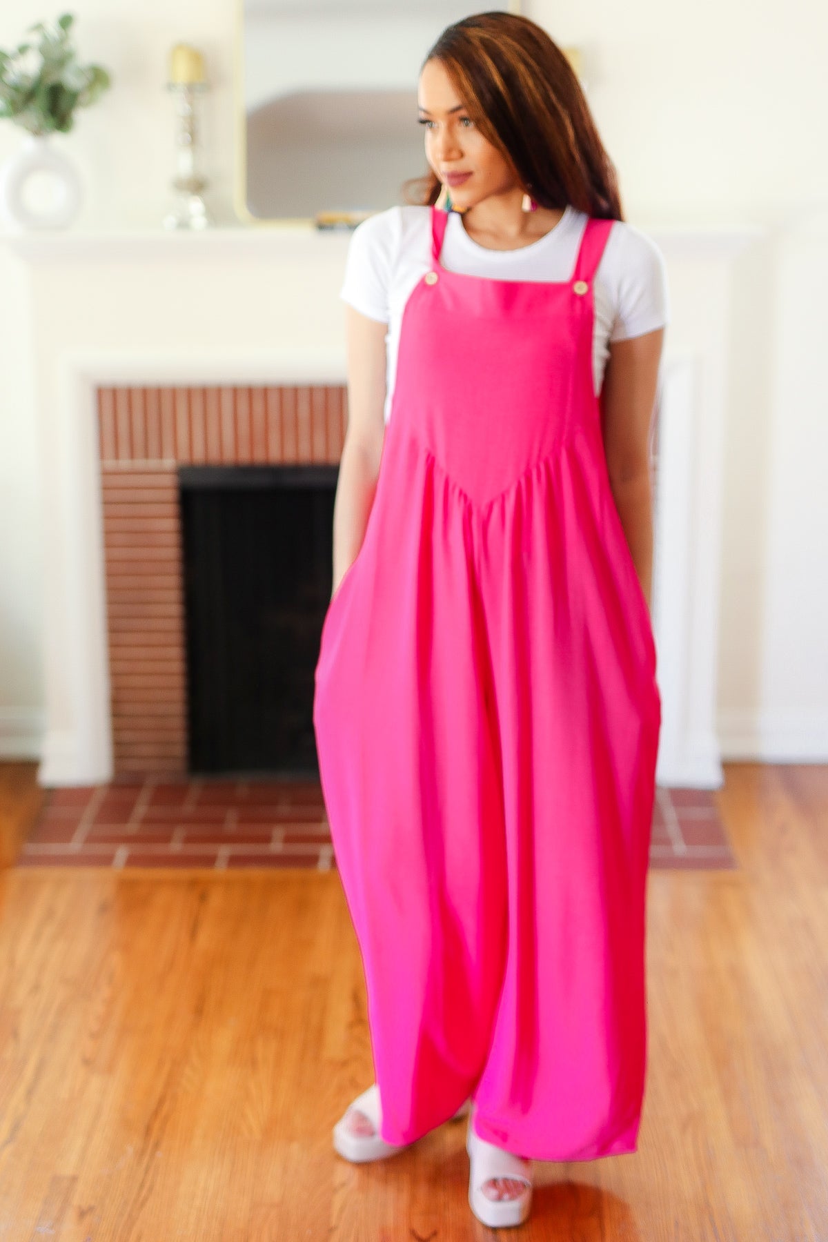 Shop Summer Dreaming Wide Leg Overalls-Jumpsuit at Ruby Joy Boutique, a Women's Clothing Store in Pickerington, Ohio