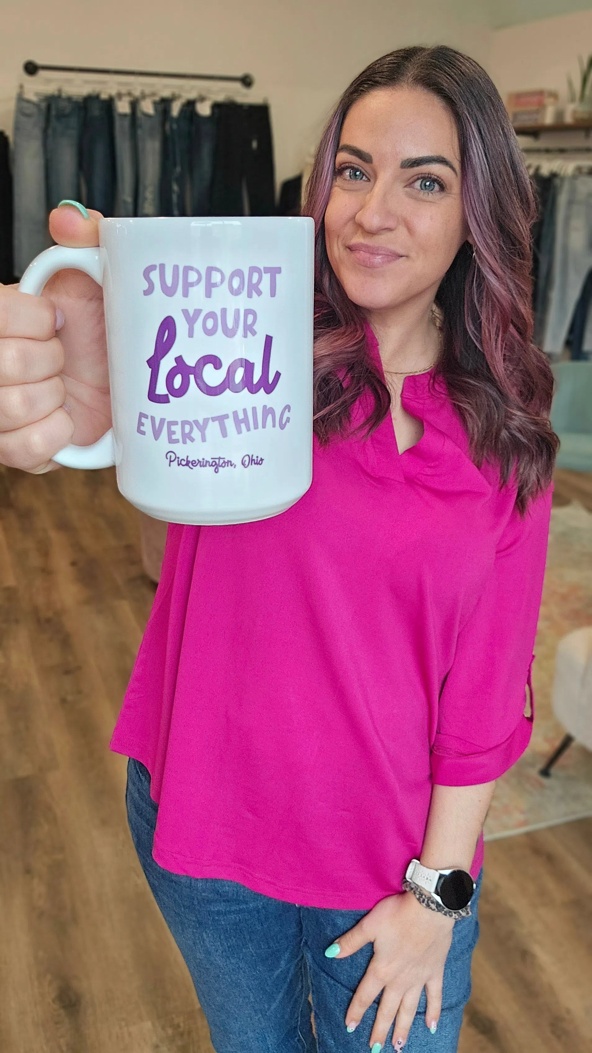 Shop Support Your Local Everything, Pickerington, OH Ceramic Mug - 15 oz.- at Ruby Joy Boutique, a Women's Clothing Store in Pickerington, Ohio