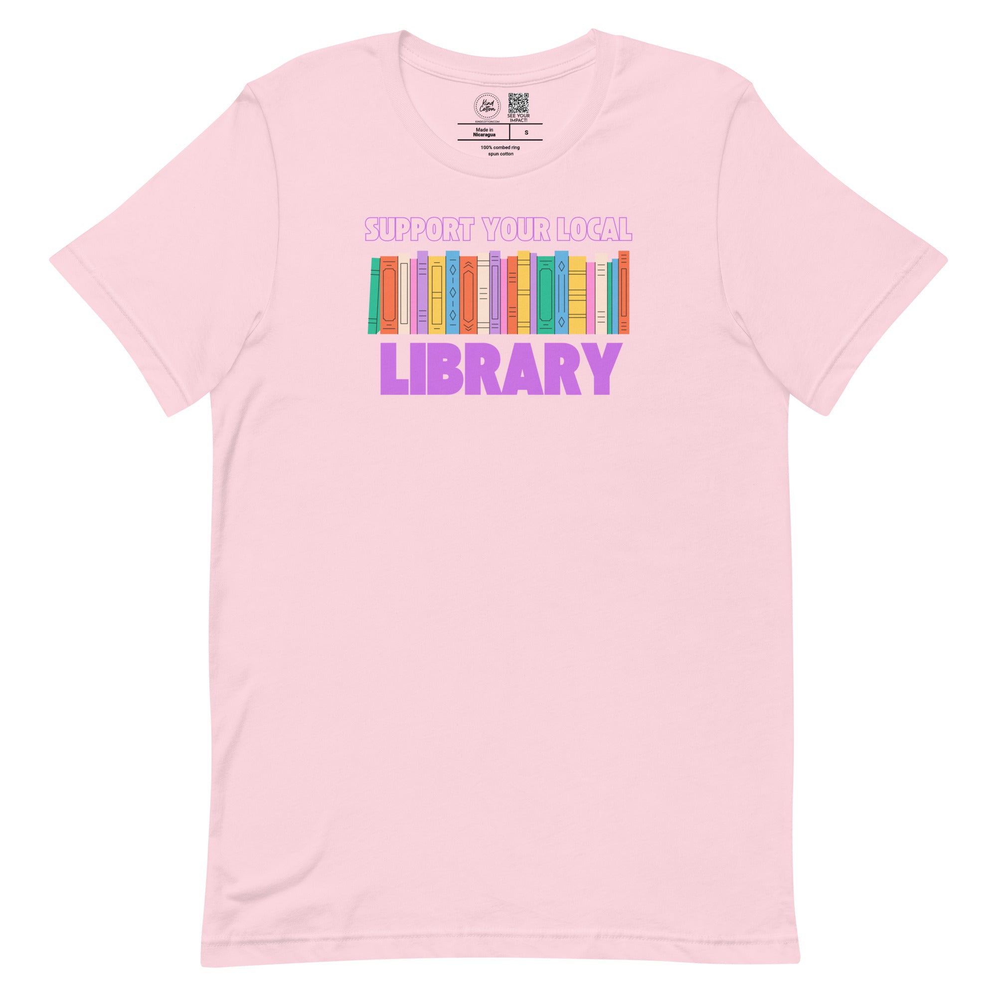 Shop Support Your Local Library Classic Tee-Pink at Ruby Joy Boutique, a Women's Clothing Store in Pickerington, Ohio