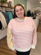 Shop Sweet Striped Pullover- at Ruby Joy Boutique, a Women's Clothing Store in Pickerington, Ohio