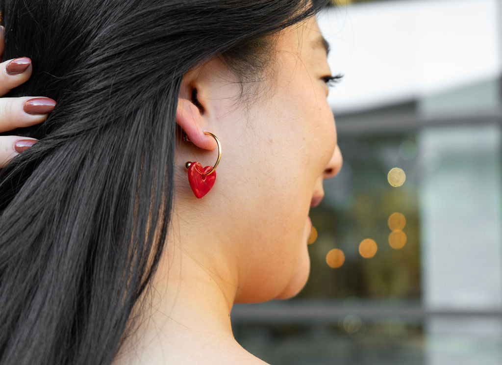 Shop Sweetheart Hoops - Red- at Ruby Joy Boutique, a Women's Clothing Store in Pickerington, Ohio