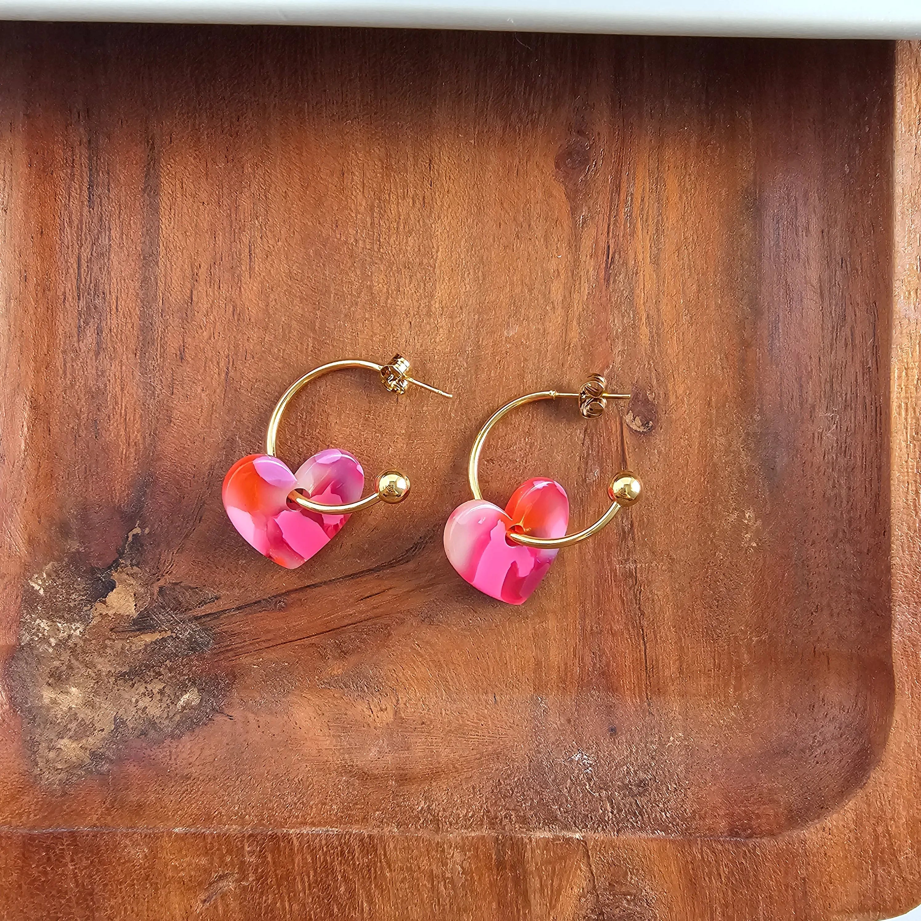 Shop Sweetheart Hoops - Tickled Pink- at Ruby Joy Boutique, a Women's Clothing Store in Pickerington, Ohio