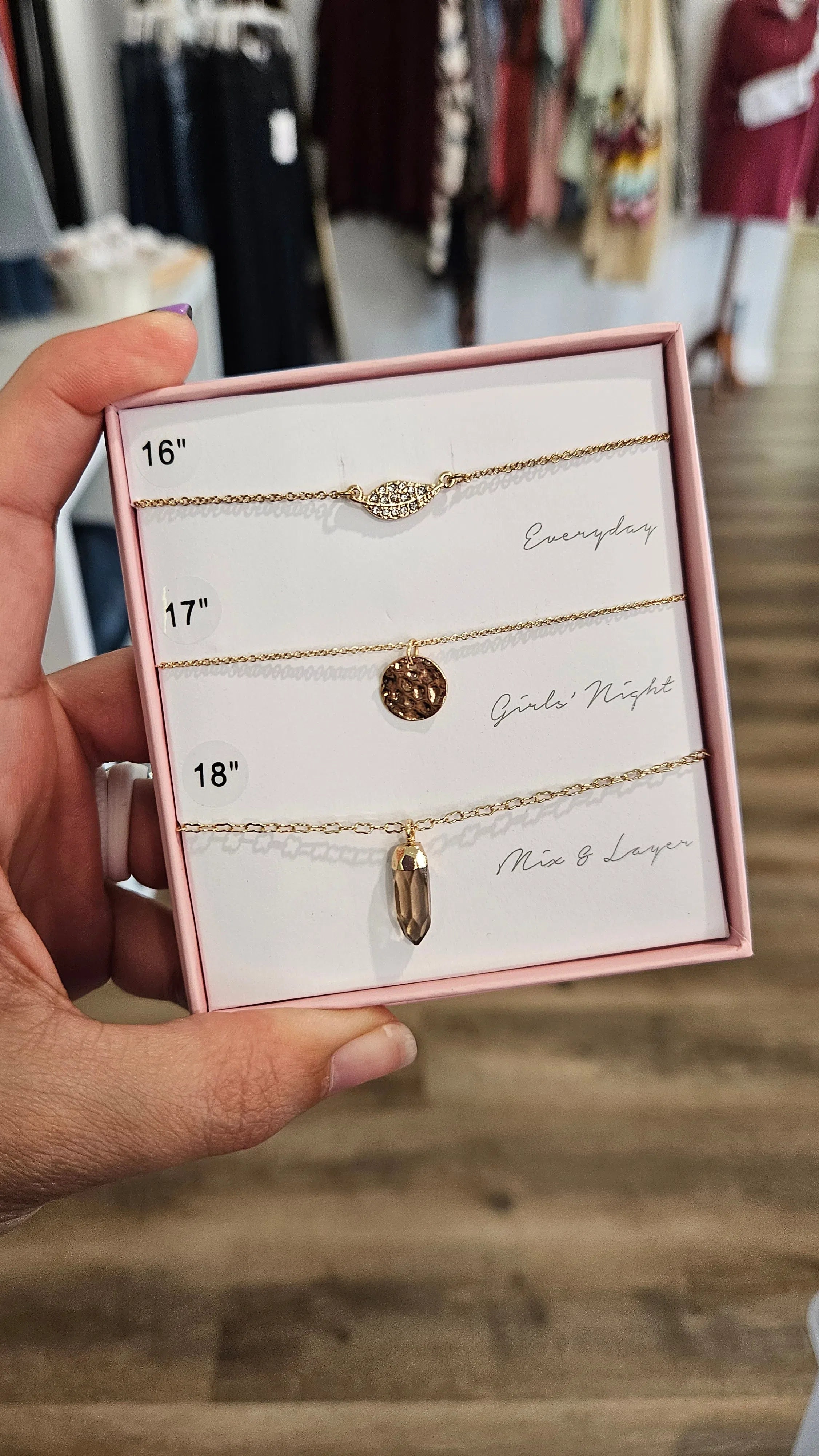 Shop Tatum - Boxed Set of 3 Layering Necklaces-Necklaces at Ruby Joy Boutique, a Women's Clothing Store in Pickerington, Ohio