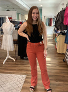 Shop Terracotta Garment Dyed Slim Bootcut | Judy Blue-Denim at Ruby Joy Boutique, a Women's Clothing Store in Pickerington, Ohio