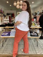 Shop Terracotta Garment Dyed Slim Bootcut | Judy Blue-Denim at Ruby Joy Boutique, a Women's Clothing Store in Pickerington, Ohio