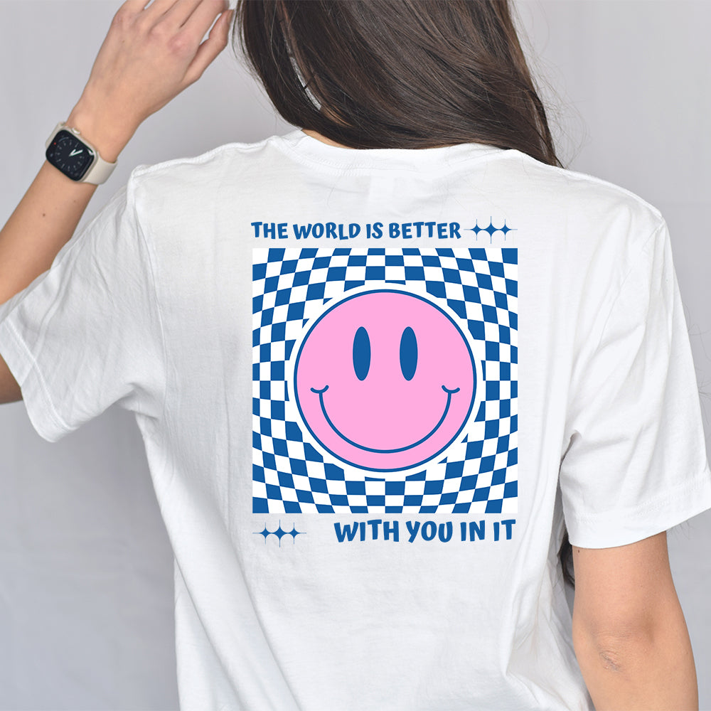 Shop The World is Better Classic Tee | Kind Cotton- at Ruby Joy Boutique, a Women's Clothing Store in Pickerington, Ohio