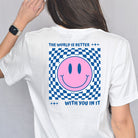 Shop The World is Better Classic Tee | Kind Cotton- at Ruby Joy Boutique, a Women's Clothing Store in Pickerington, Ohio