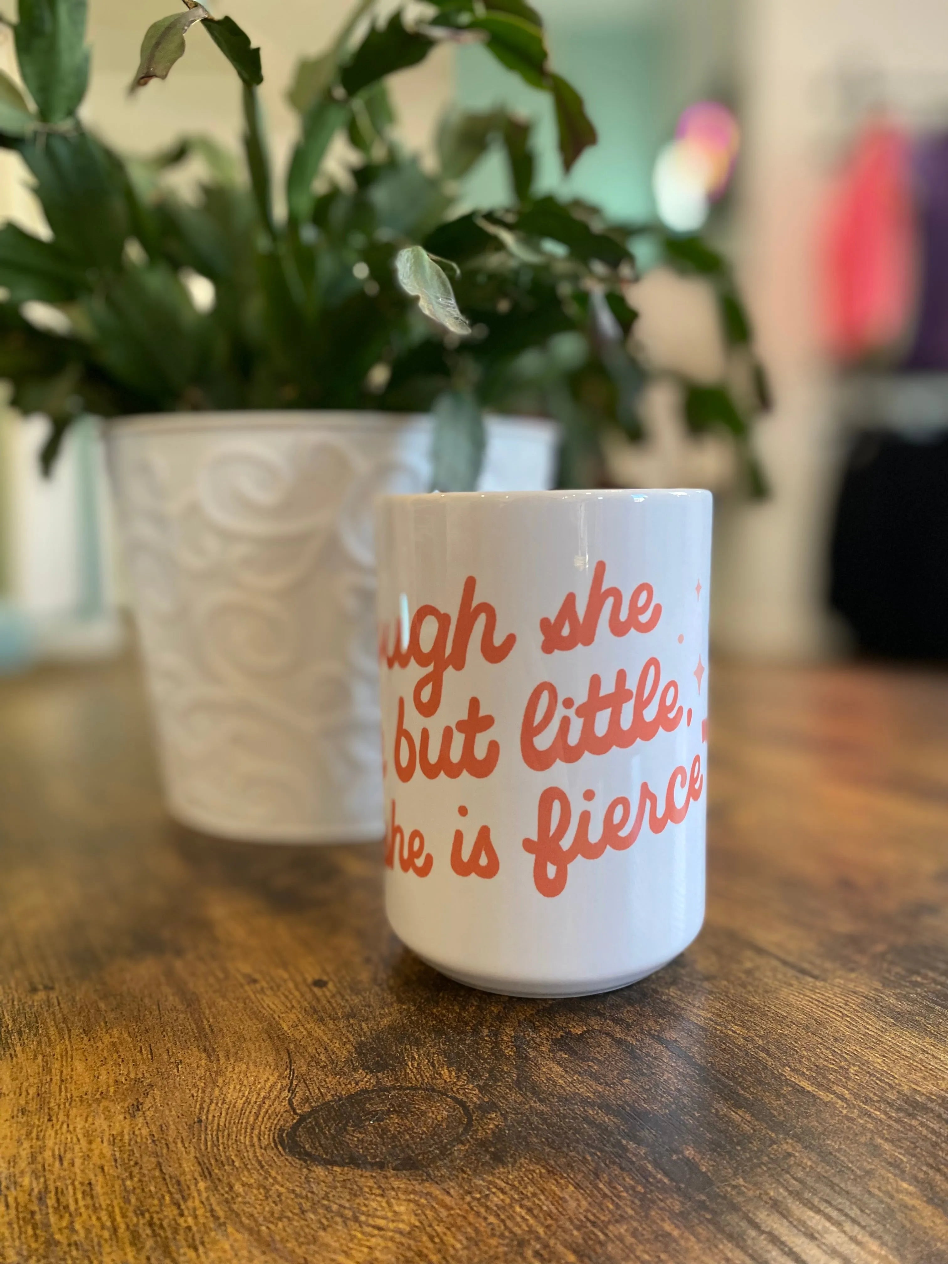Shop Though She Be But Little | Ceramic Coffee Mug 15oz- at Ruby Joy Boutique, a Women's Clothing Store in Pickerington, Ohio