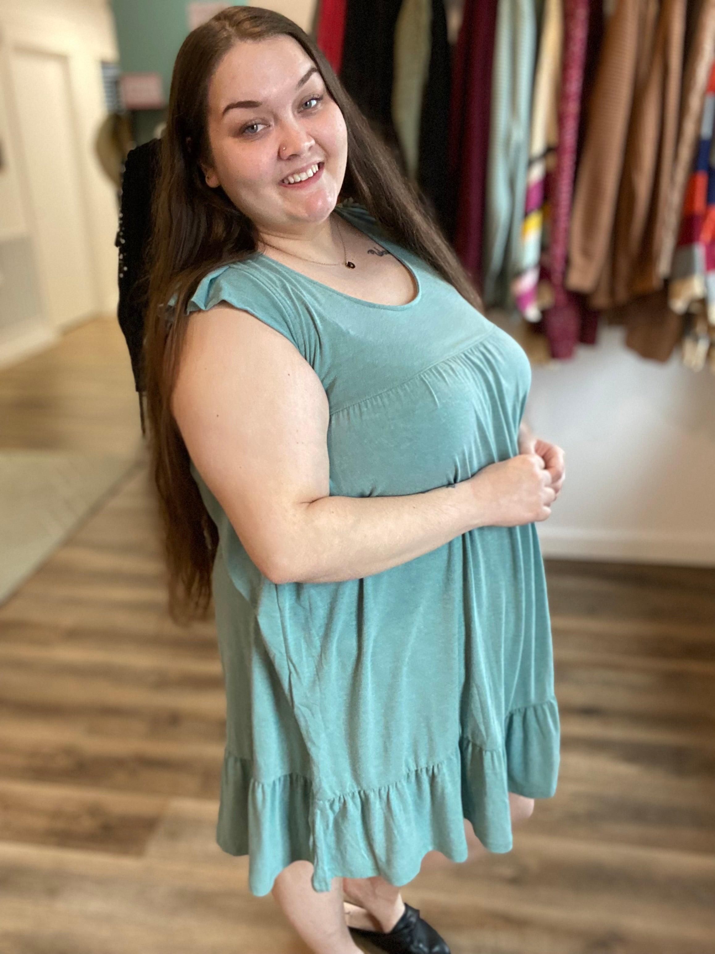Shop Tie Back Babydoll Dress-Dresses at Ruby Joy Boutique, a Women's Clothing Store in Pickerington, Ohio