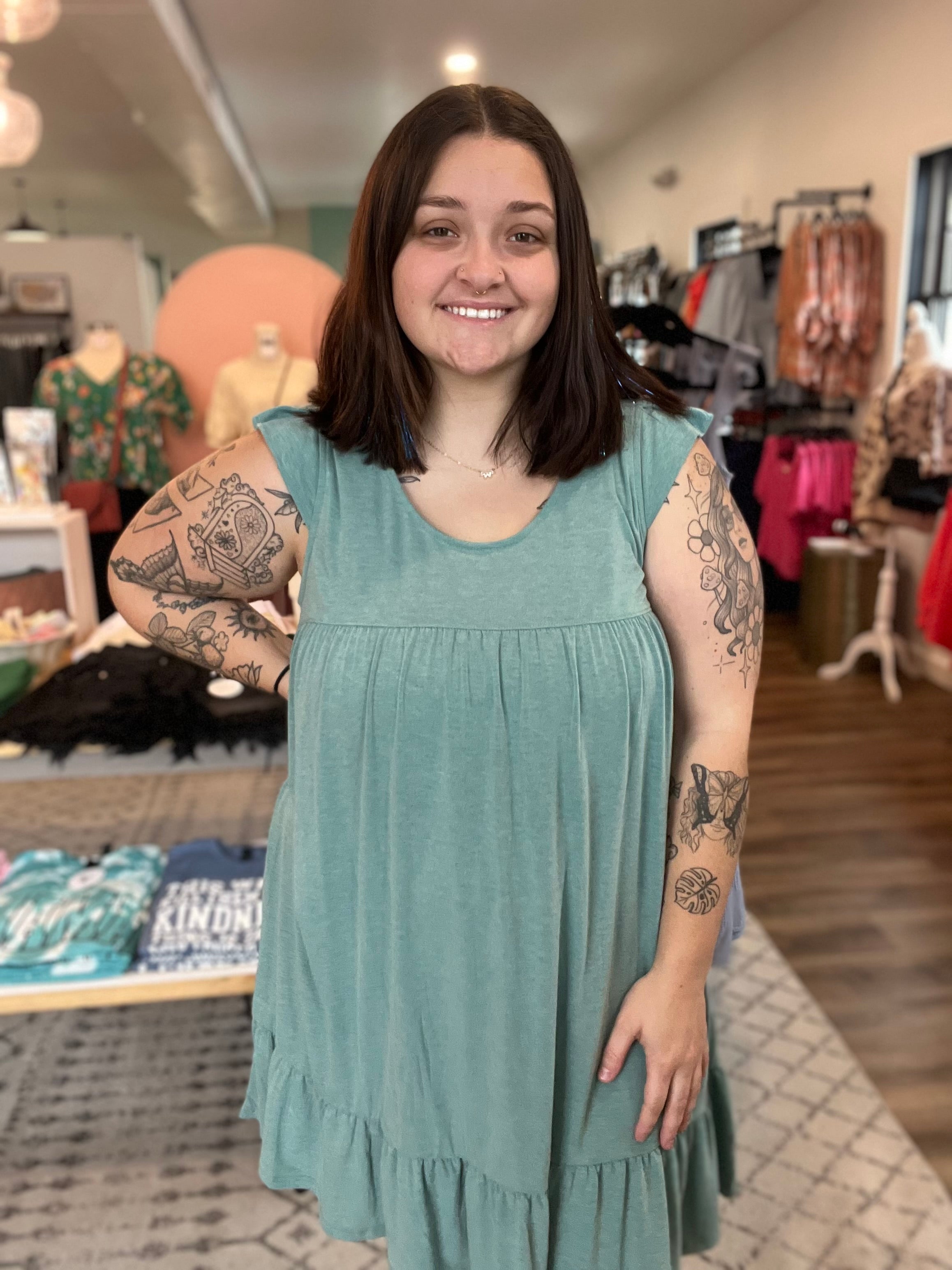Shop Tie Back Babydoll Dress-Dresses at Ruby Joy Boutique, a Women's Clothing Store in Pickerington, Ohio