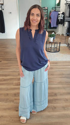 Shop Tiered Boho Wide Leg Pants with Pockets- at Ruby Joy Boutique, a Women's Clothing Store in Pickerington, Ohio