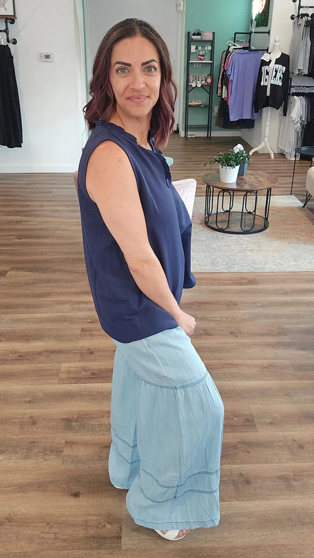 Shop Tiered Boho Wide Leg Pants with Pockets- at Ruby Joy Boutique, a Women's Clothing Store in Pickerington, Ohio