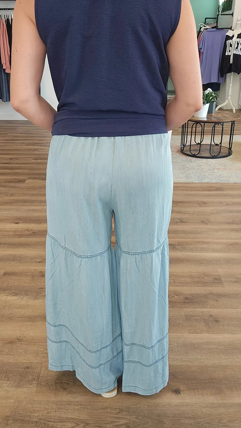 Shop Tiered Boho Wide Leg Pants with Pockets- at Ruby Joy Boutique, a Women's Clothing Store in Pickerington, Ohio