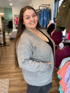 Shop Tori Open Cardigan - Grey-Cardigan at Ruby Joy Boutique, a Women's Clothing Store in Pickerington, Ohio