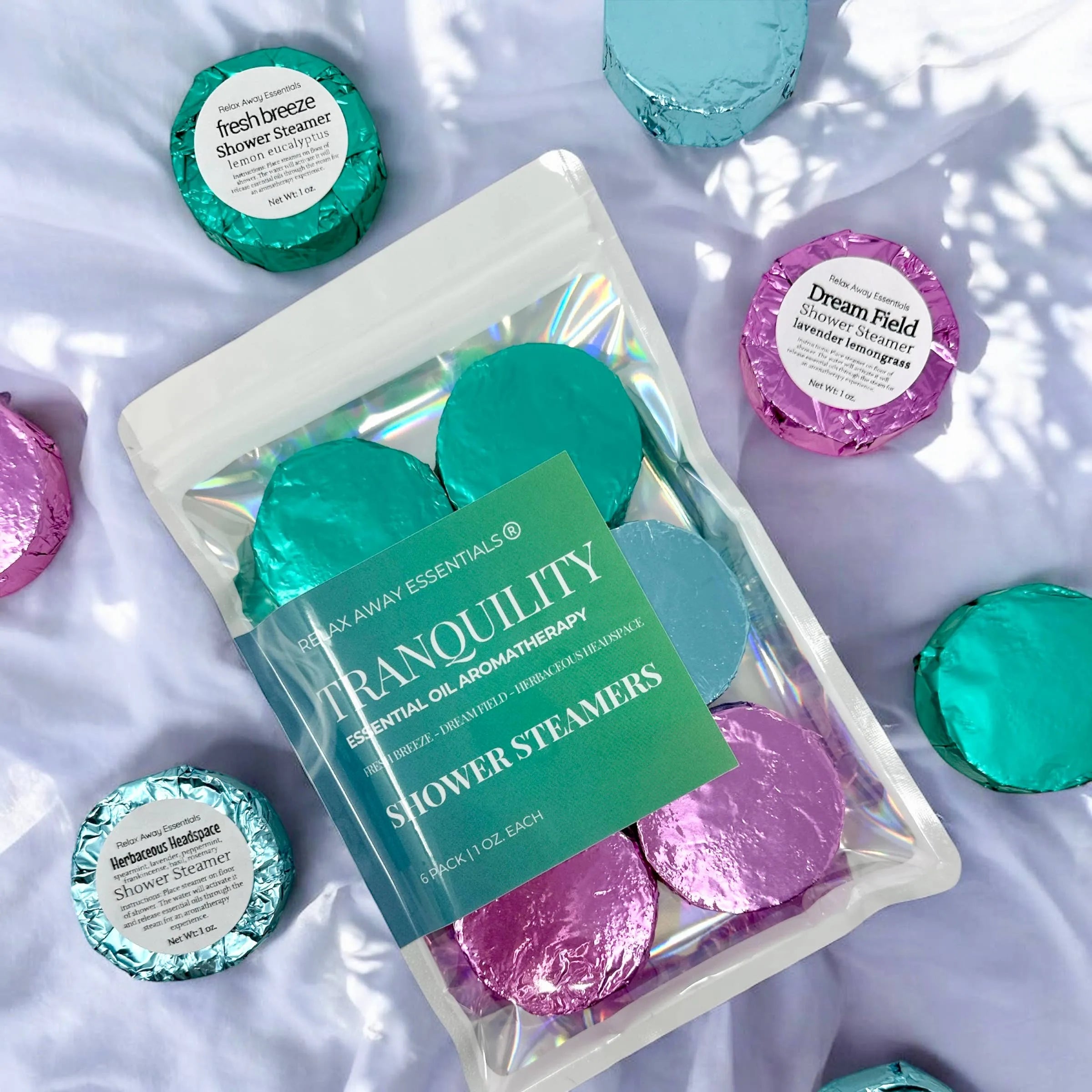 Shop Tranquility Shower Steamers 6 Pack - Made in USA- at Ruby Joy Boutique, a Women's Clothing Store in Pickerington, Ohio