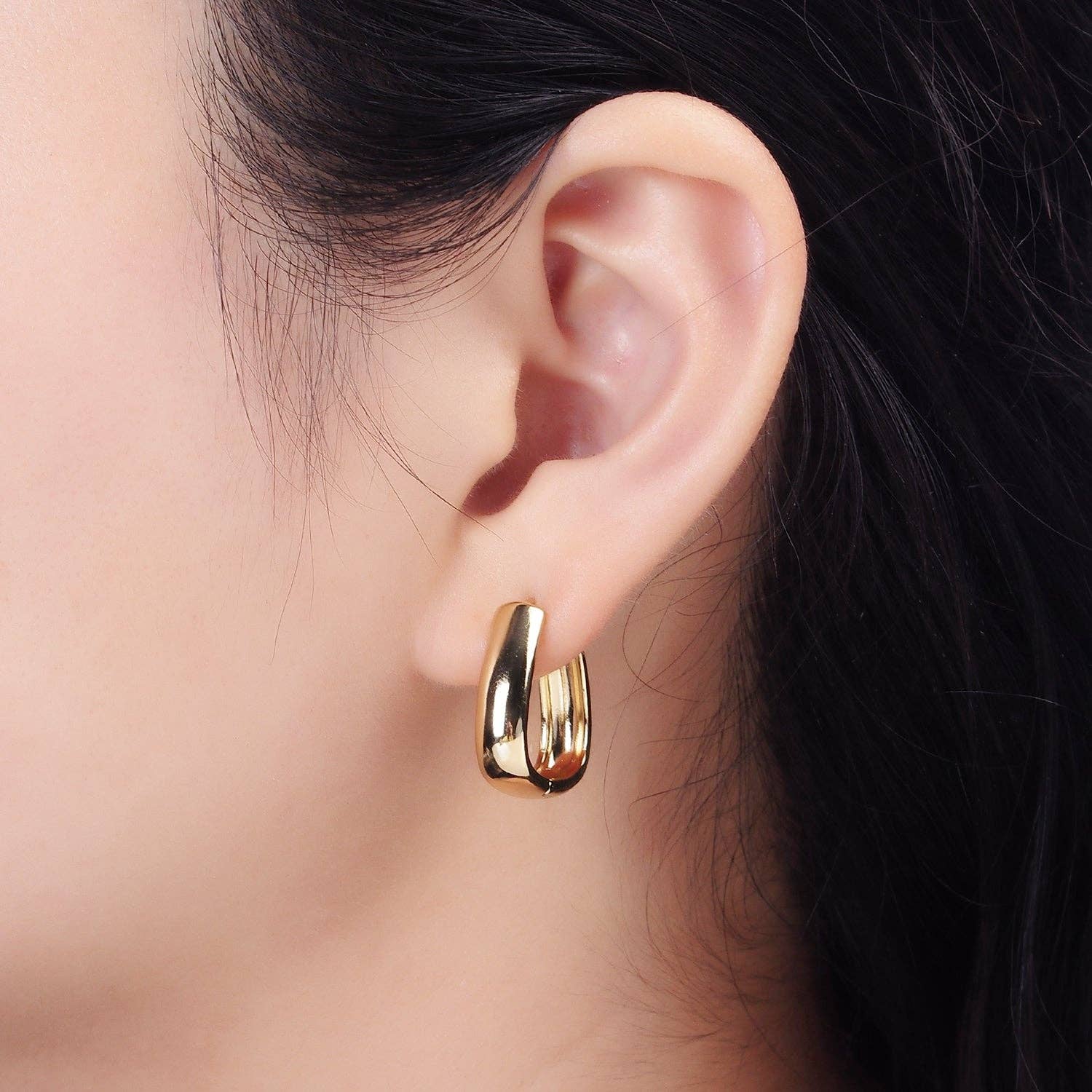 Shop Triangle Huggie Earrings- at Ruby Joy Boutique, a Women's Clothing Store in Pickerington, Ohio