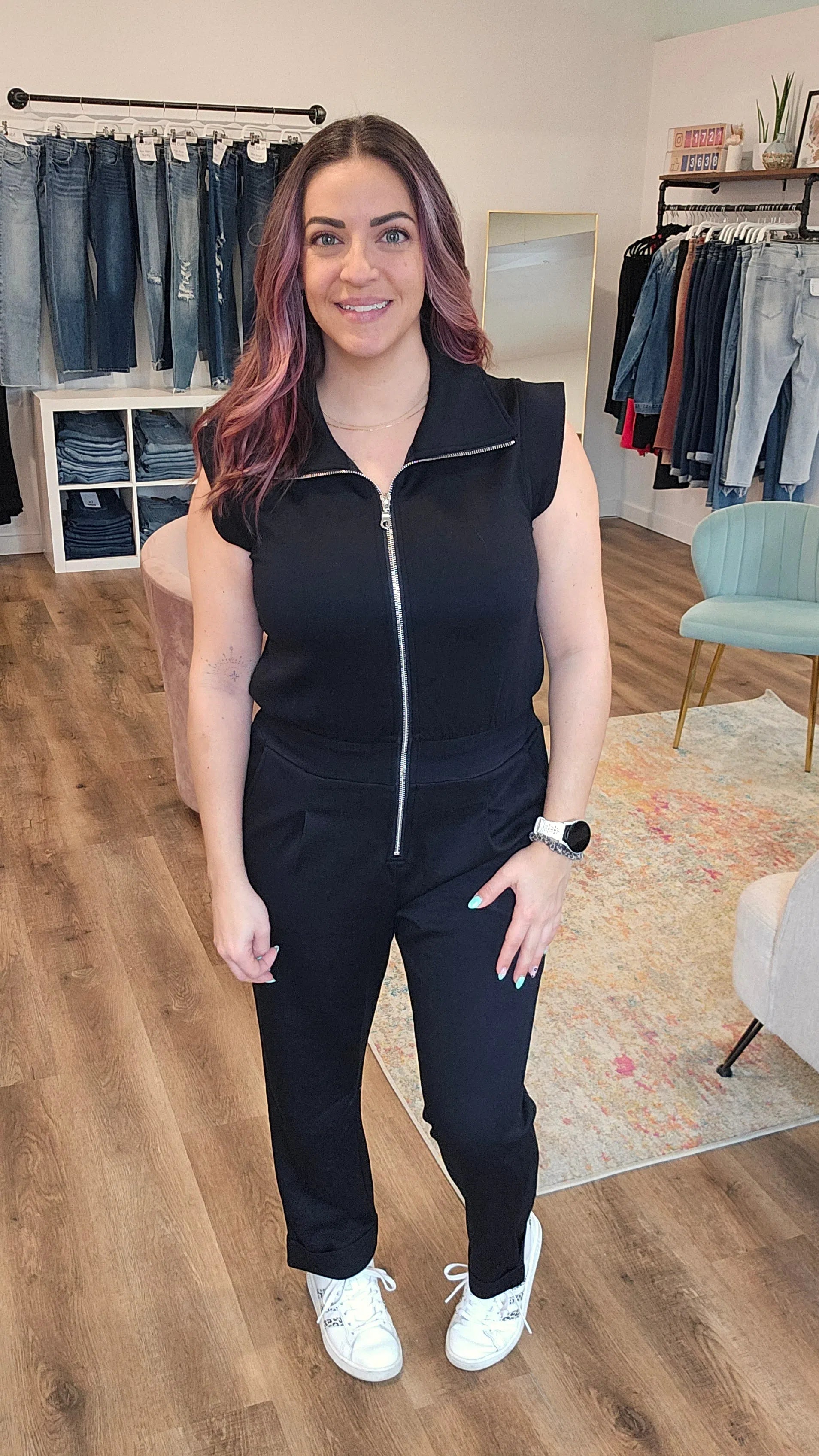 Shop Velocity Jumpsuit - Black- at Ruby Joy Boutique, a Women's Clothing Store in Pickerington, Ohio