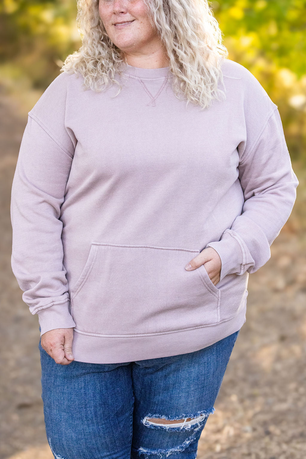 Shop Vintage Wash Pocket Pullover - Blush Pebble-clothing at Ruby Joy Boutique, a Women's Clothing Store in Pickerington, Ohio