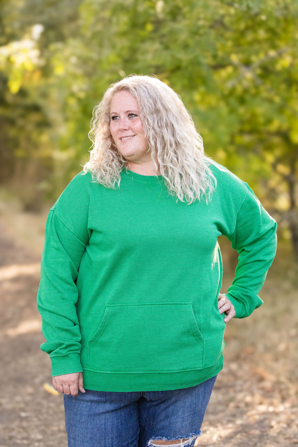 Shop Vintage Wash Pocket Pullover - Green-clothing at Ruby Joy Boutique, a Women's Clothing Store in Pickerington, Ohio