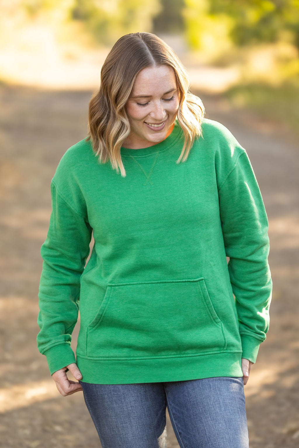 Shop Vintage Wash Pocket Pullover - Green-clothing at Ruby Joy Boutique, a Women's Clothing Store in Pickerington, Ohio