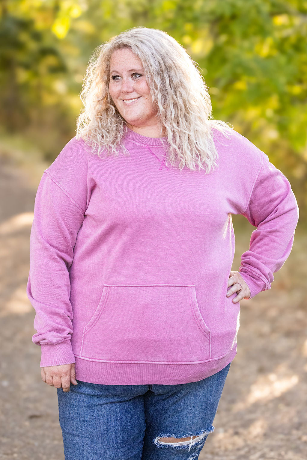 Shop Vintage Wash Pocket Pullover - Mulberry-clothing at Ruby Joy Boutique, a Women's Clothing Store in Pickerington, Ohio