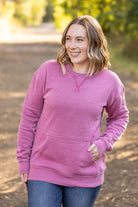 Shop Vintage Wash Pocket Pullover - Mulberry-clothing at Ruby Joy Boutique, a Women's Clothing Store in Pickerington, Ohio