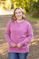 Shop Vintage Wash Pocket Pullover - Mulberry-clothing at Ruby Joy Boutique, a Women's Clothing Store in Pickerington, Ohio