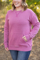 Shop Vintage Wash Pocket Pullover - Mulberry-clothing at Ruby Joy Boutique, a Women's Clothing Store in Pickerington, Ohio