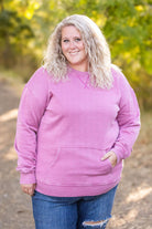 Shop Vintage Wash Pocket Pullover - Mulberry-clothing at Ruby Joy Boutique, a Women's Clothing Store in Pickerington, Ohio