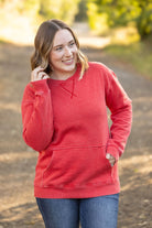 Shop Vintage Wash Pocket Pullover - Red-clothing at Ruby Joy Boutique, a Women's Clothing Store in Pickerington, Ohio