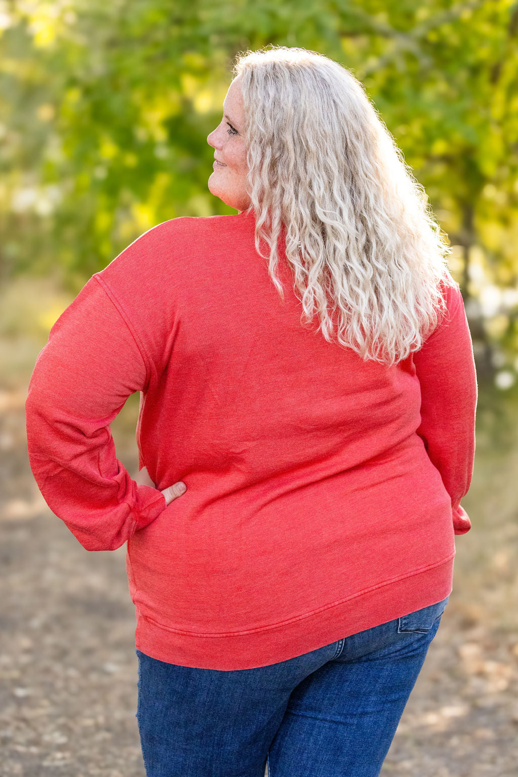 Shop Vintage Wash Pocket Pullover - Red-clothing at Ruby Joy Boutique, a Women's Clothing Store in Pickerington, Ohio