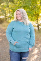 Shop Vintage Wash Pocket Pullover - Teal-clothing at Ruby Joy Boutique, a Women's Clothing Store in Pickerington, Ohio