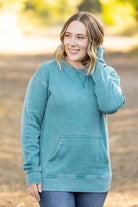 Shop Vintage Wash Pocket Pullover - Teal-clothing at Ruby Joy Boutique, a Women's Clothing Store in Pickerington, Ohio