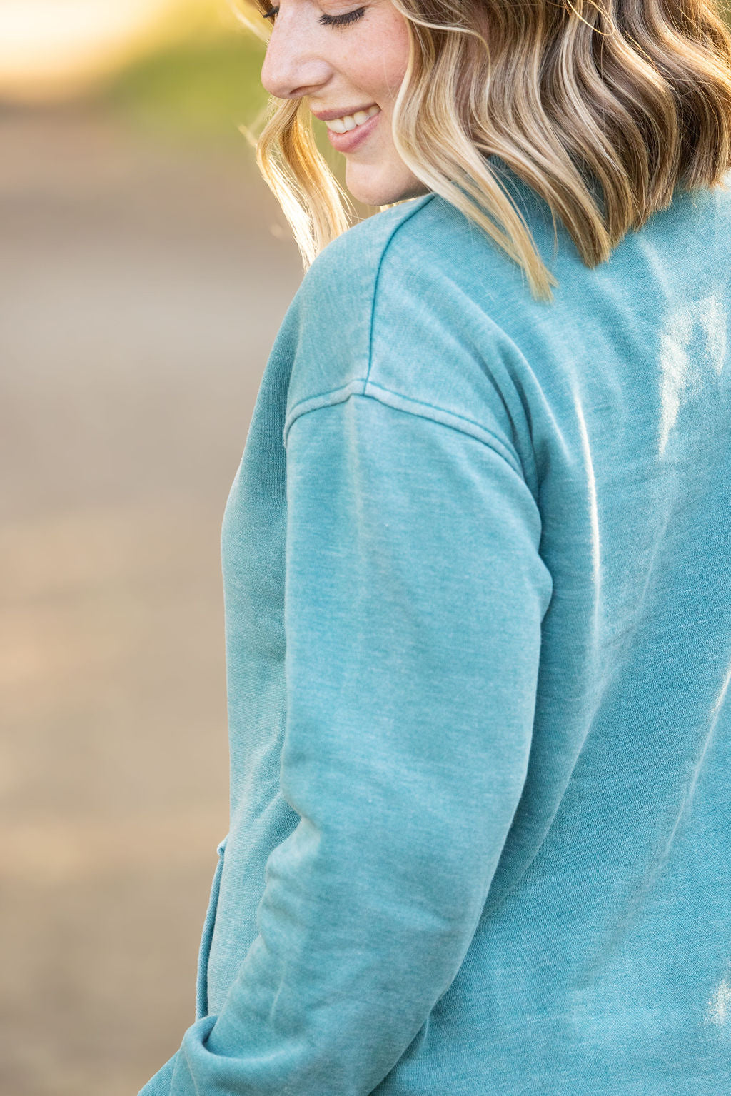 Shop Vintage Wash Pocket Pullover - Teal-clothing at Ruby Joy Boutique, a Women's Clothing Store in Pickerington, Ohio