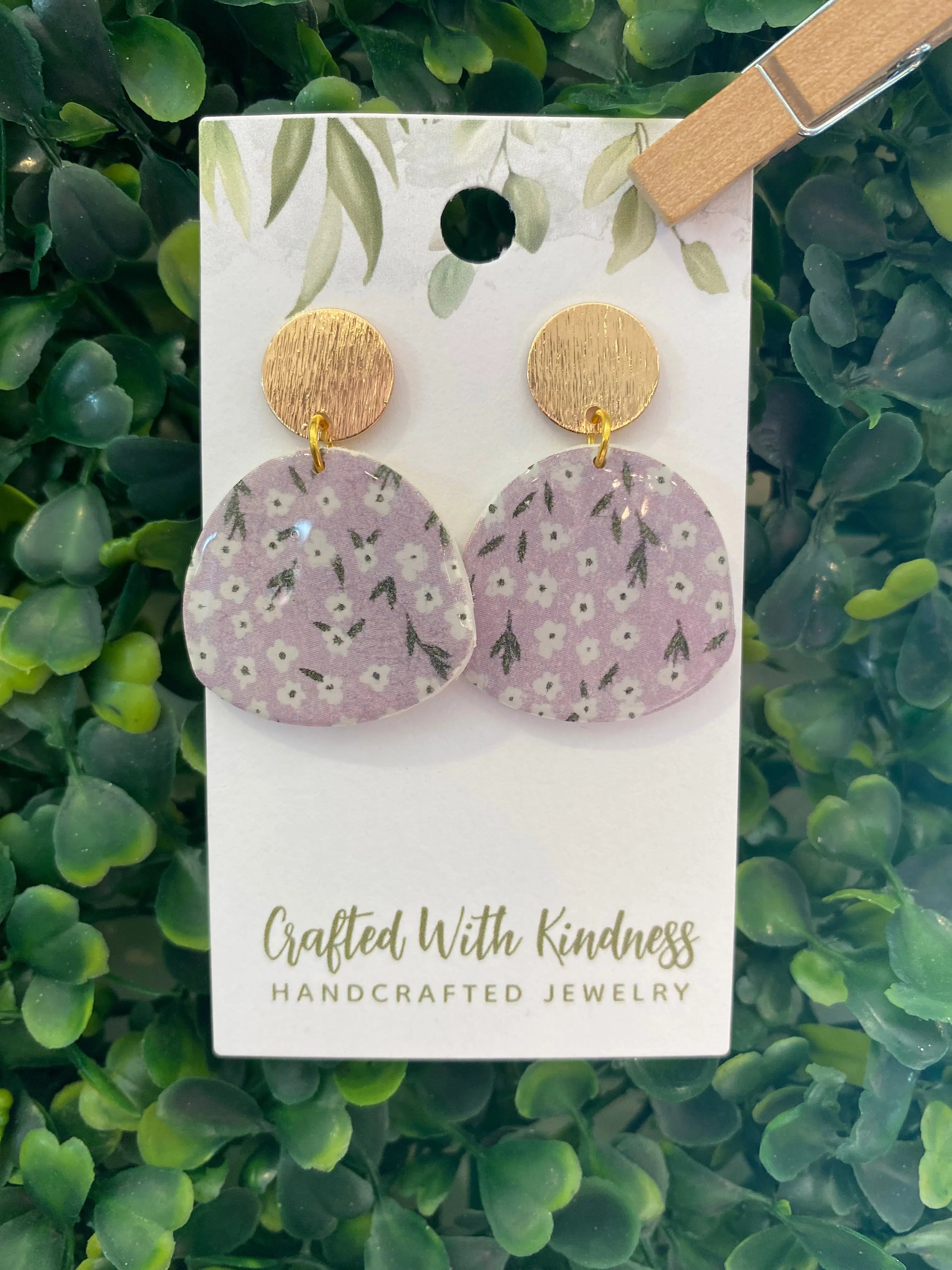 Shop Violet Floral Dangles-Earrings at Ruby Joy Boutique, a Women's Clothing Store in Pickerington, Ohio
