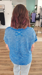 Shop Washed Ribbed Oversized Tee - Ocean Blue- at Ruby Joy Boutique, a Women's Clothing Store in Pickerington, Ohio