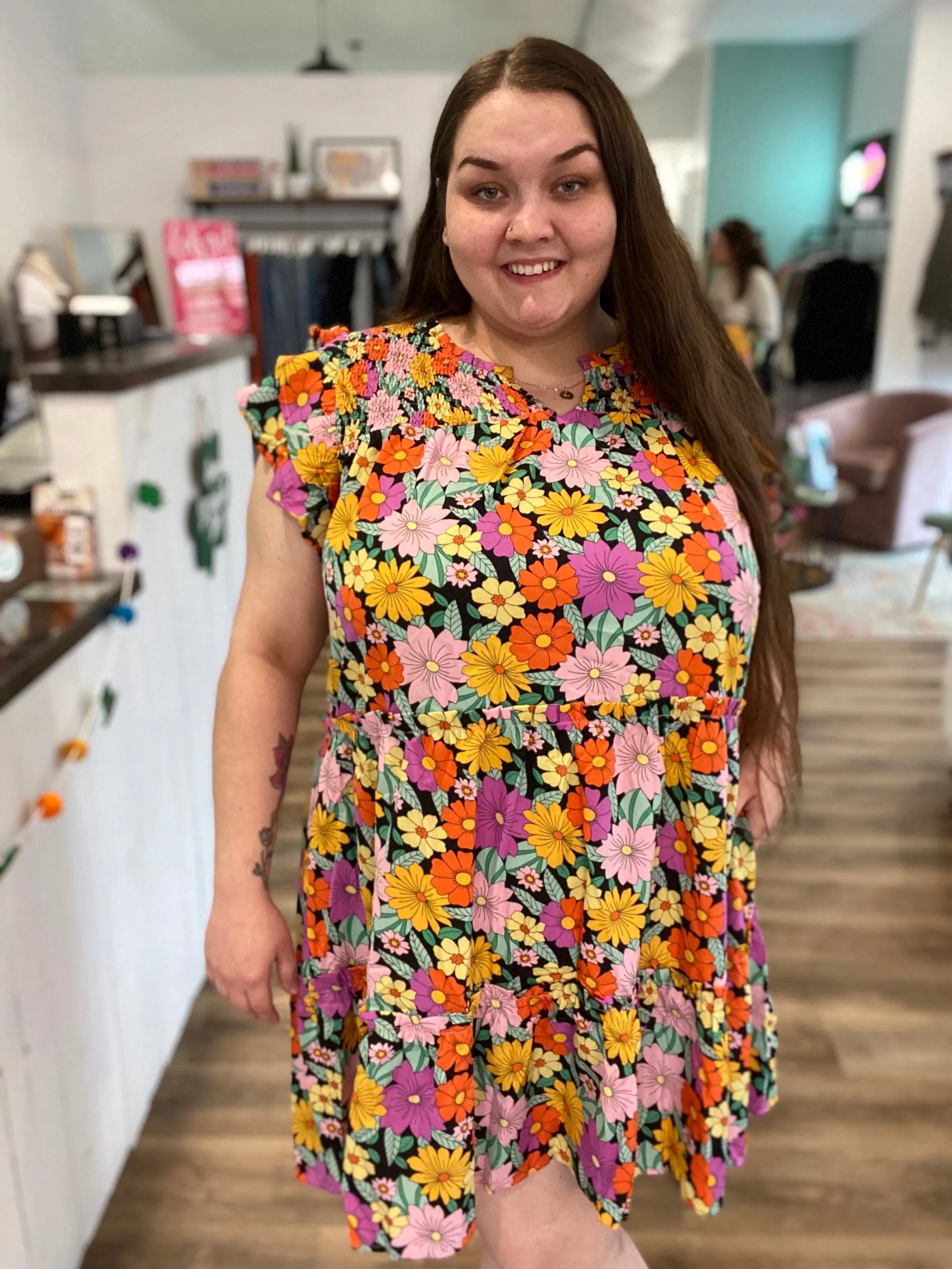 Shop What A Sight Floral Dress-Dresses at Ruby Joy Boutique, a Women's Clothing Store in Pickerington, Ohio