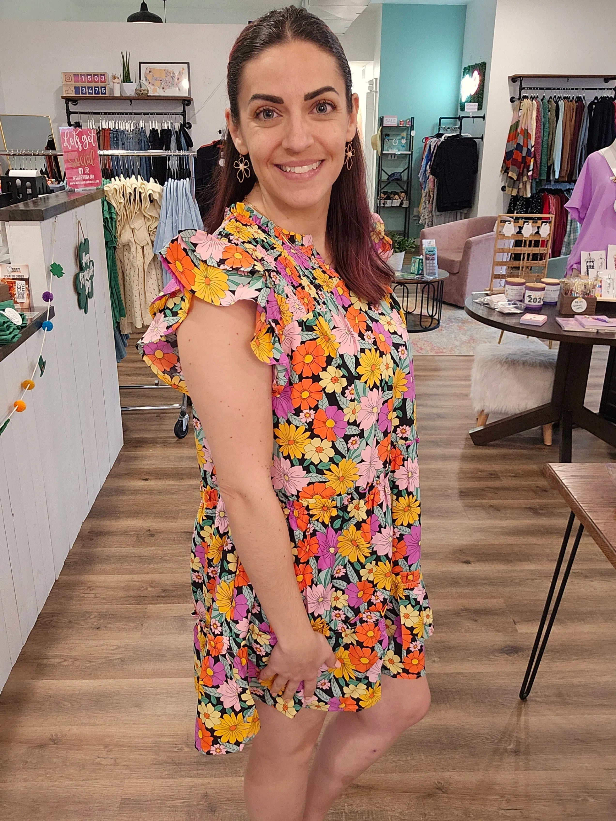 Shop What A Sight Floral Dress-Dresses at Ruby Joy Boutique, a Women's Clothing Store in Pickerington, Ohio