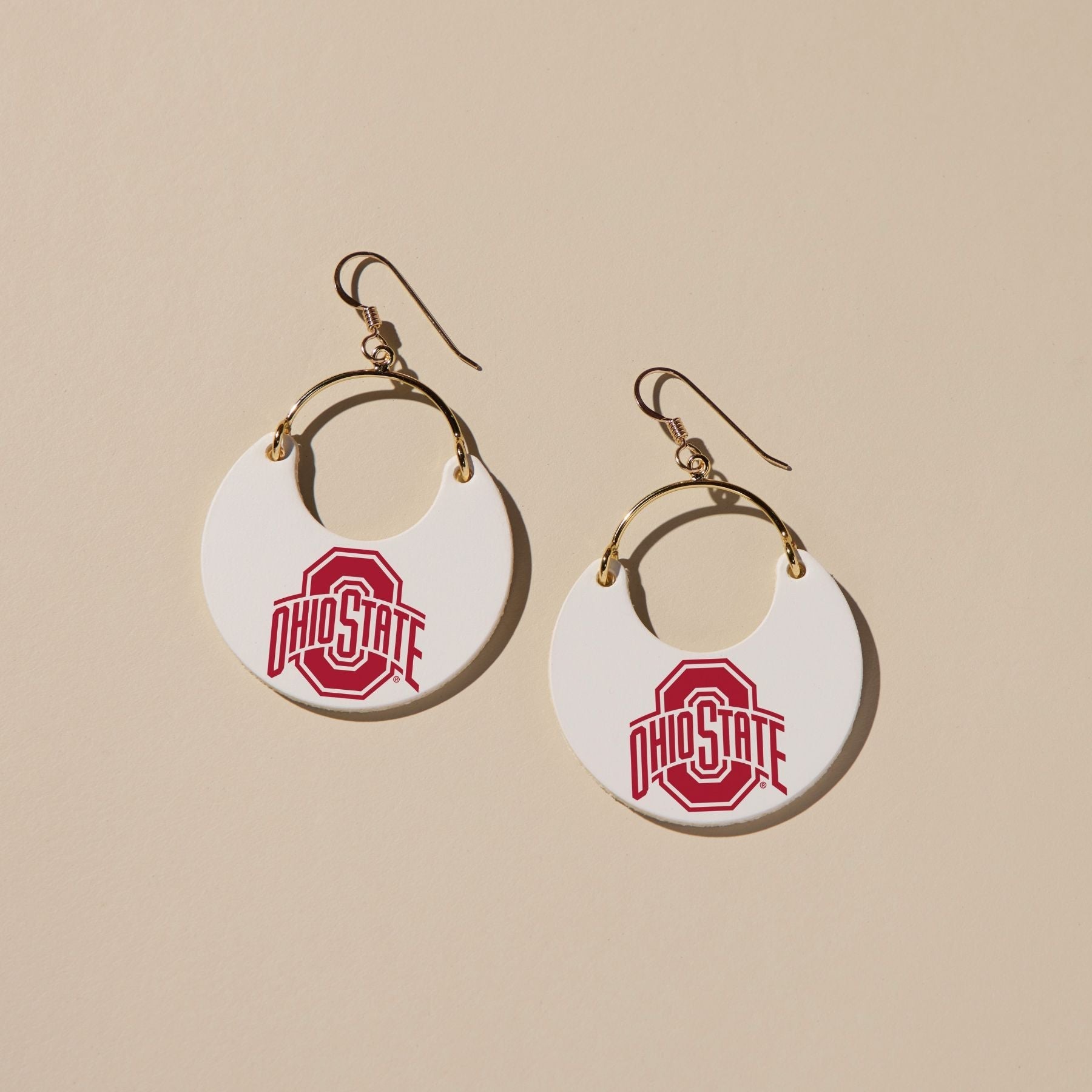 Shop White Ohio State University Nina Earrings | Nickel & Suede- at Ruby Joy Boutique, a Women's Clothing Store in Pickerington, Ohio