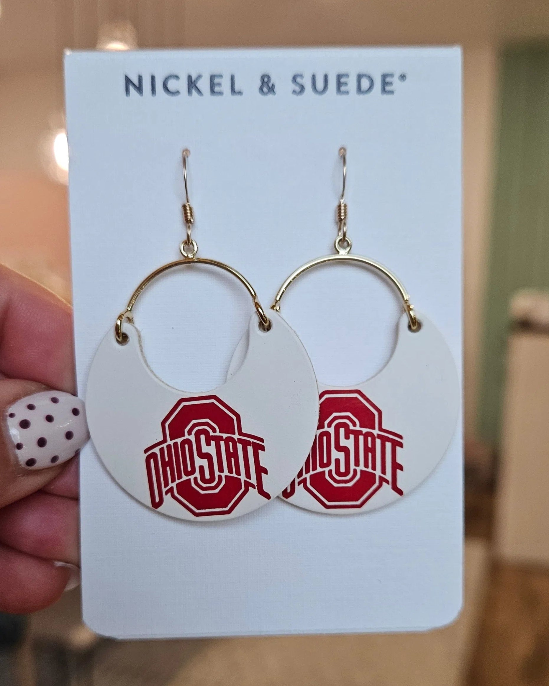 Shop Ohio State®️ Logo Nina Earrings-Earrings at Ruby Joy Boutique, a Women's Clothing Store in Pickerington, Ohio