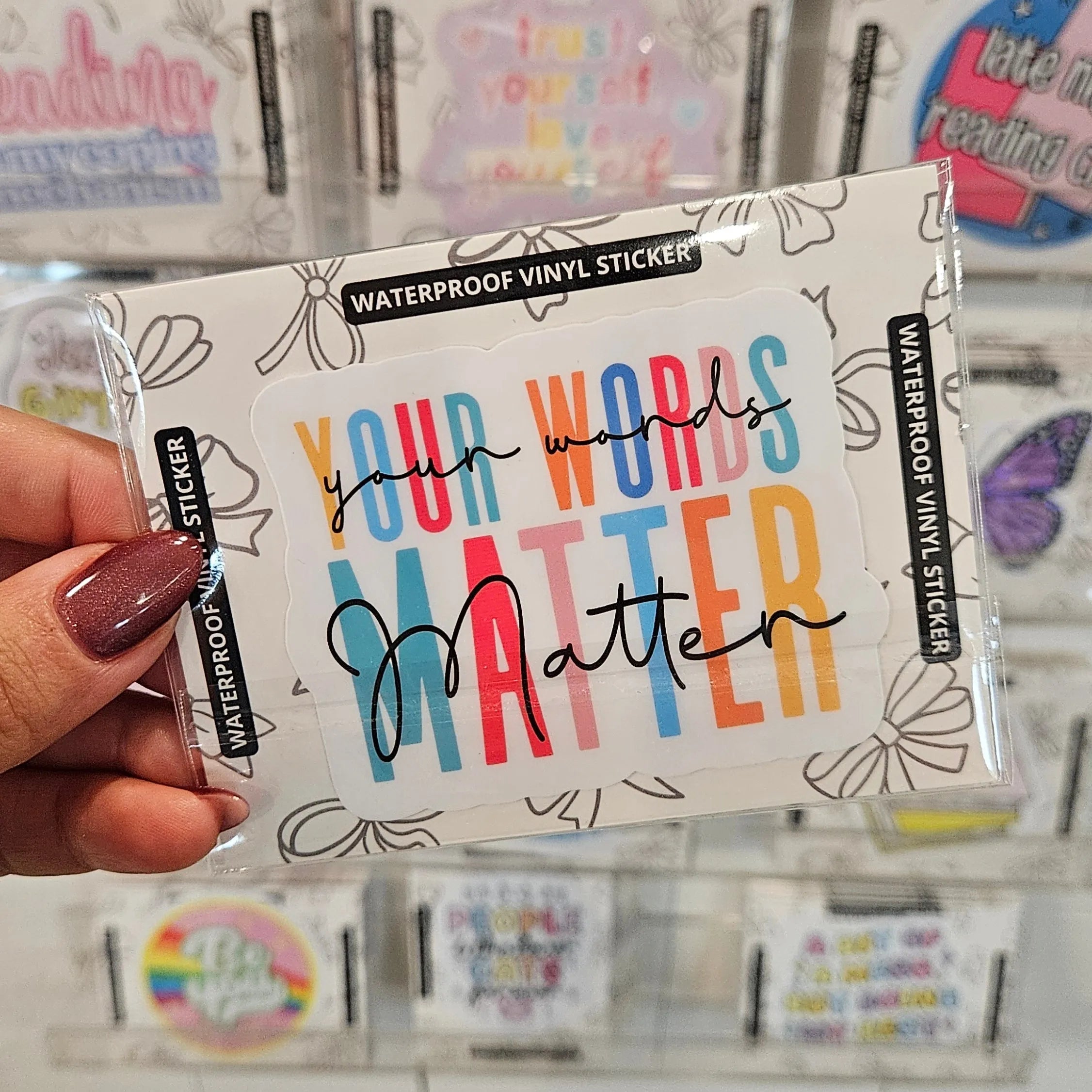 Shop Your Words Matter | Waterproof Vinyl Sticker- at Ruby Joy Boutique, a Women's Clothing Store in Pickerington, Ohio